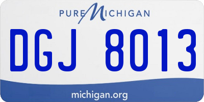 MI license plate DGJ8013