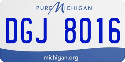 MI license plate DGJ8016