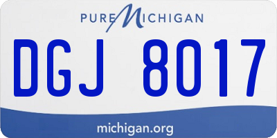 MI license plate DGJ8017