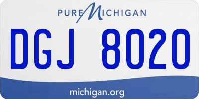 MI license plate DGJ8020