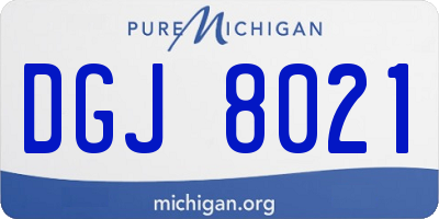MI license plate DGJ8021