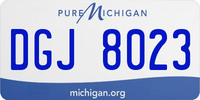 MI license plate DGJ8023