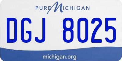 MI license plate DGJ8025