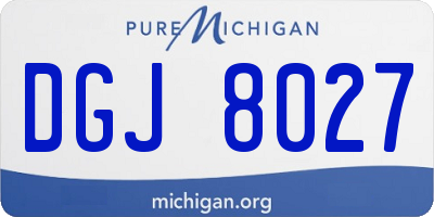 MI license plate DGJ8027