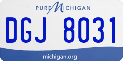 MI license plate DGJ8031
