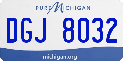 MI license plate DGJ8032