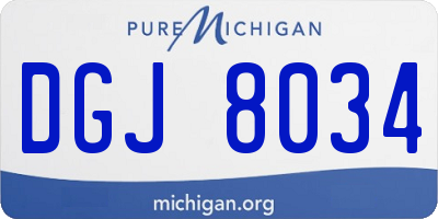 MI license plate DGJ8034