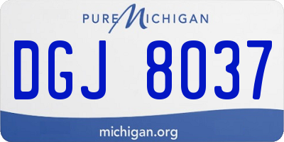MI license plate DGJ8037