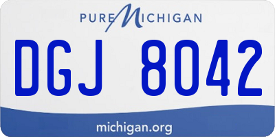 MI license plate DGJ8042