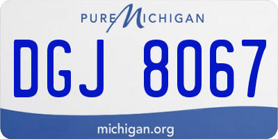 MI license plate DGJ8067