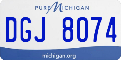 MI license plate DGJ8074