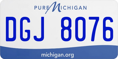 MI license plate DGJ8076