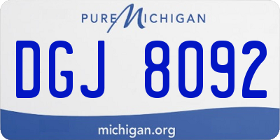 MI license plate DGJ8092