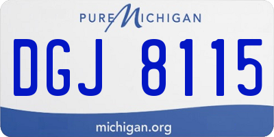 MI license plate DGJ8115