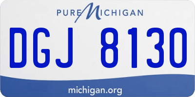MI license plate DGJ8130