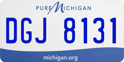 MI license plate DGJ8131