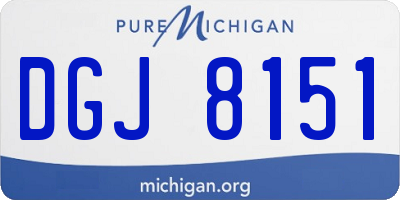 MI license plate DGJ8151