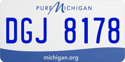 MI license plate DGJ8178
