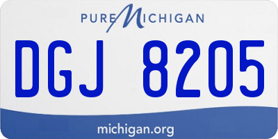 MI license plate DGJ8205