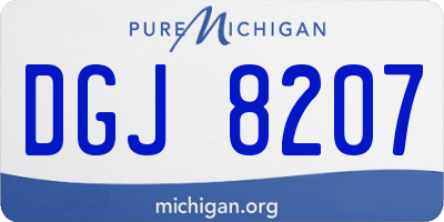 MI license plate DGJ8207