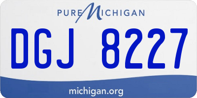 MI license plate DGJ8227
