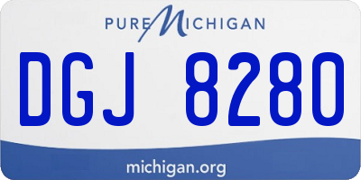 MI license plate DGJ8280