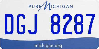 MI license plate DGJ8287