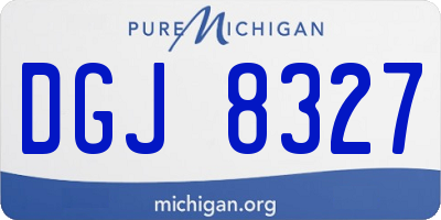 MI license plate DGJ8327