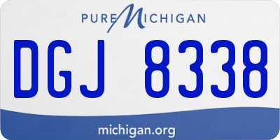 MI license plate DGJ8338