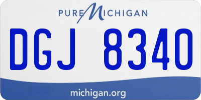 MI license plate DGJ8340