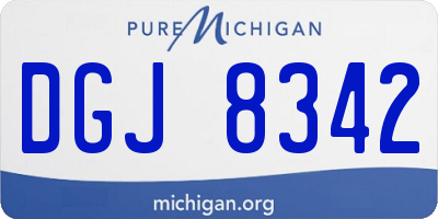 MI license plate DGJ8342