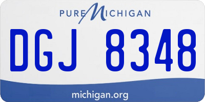 MI license plate DGJ8348