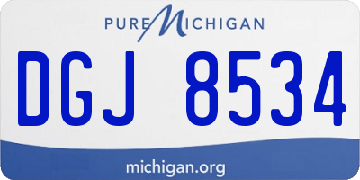 MI license plate DGJ8534