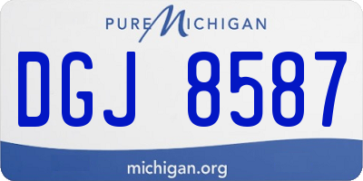 MI license plate DGJ8587