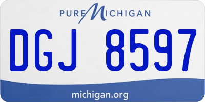 MI license plate DGJ8597
