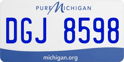 MI license plate DGJ8598