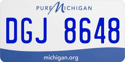 MI license plate DGJ8648