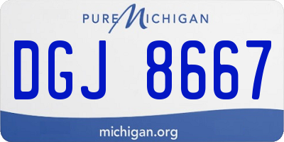 MI license plate DGJ8667