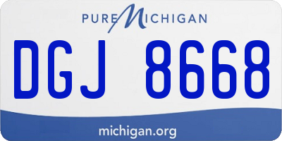 MI license plate DGJ8668