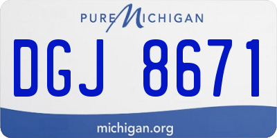 MI license plate DGJ8671