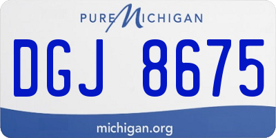 MI license plate DGJ8675