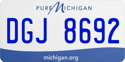 MI license plate DGJ8692
