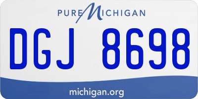 MI license plate DGJ8698