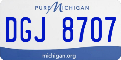 MI license plate DGJ8707
