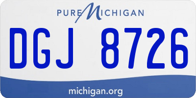 MI license plate DGJ8726