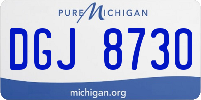 MI license plate DGJ8730