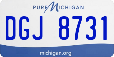 MI license plate DGJ8731