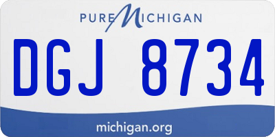 MI license plate DGJ8734