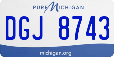 MI license plate DGJ8743