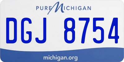 MI license plate DGJ8754